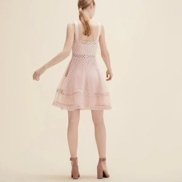 MAJE - Ravi Eyelet Dress Blush Pink - Picture 3 of 13